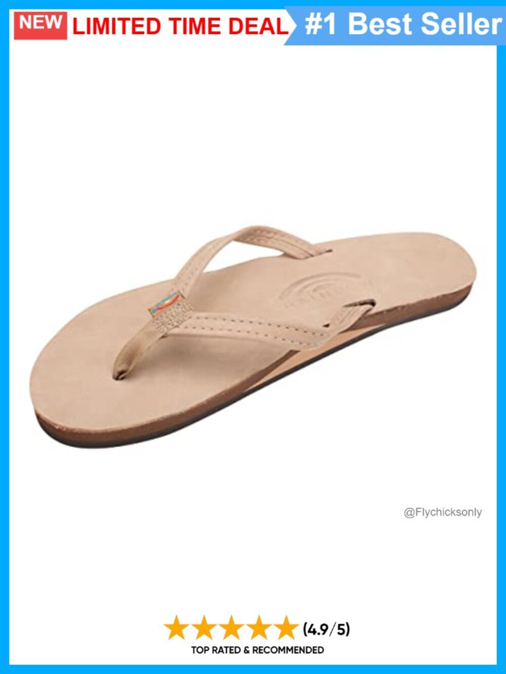 Single Layer Arch Leather Flip Flop Sandals Narrow Strap